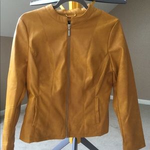 Mustard faux leather jacket